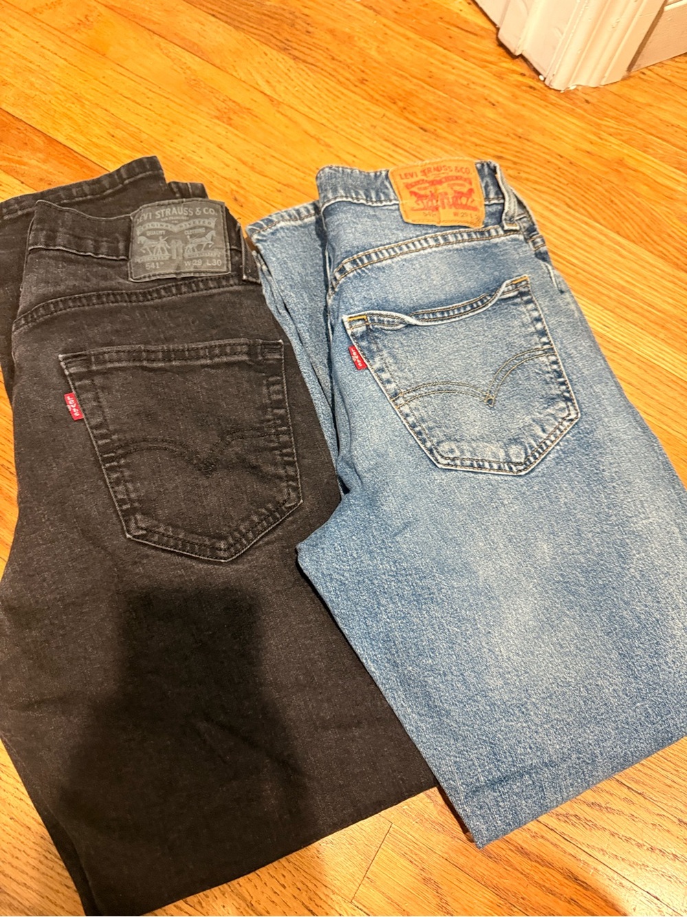 Levi's Men's Straight Jeans - Black & Light Blue